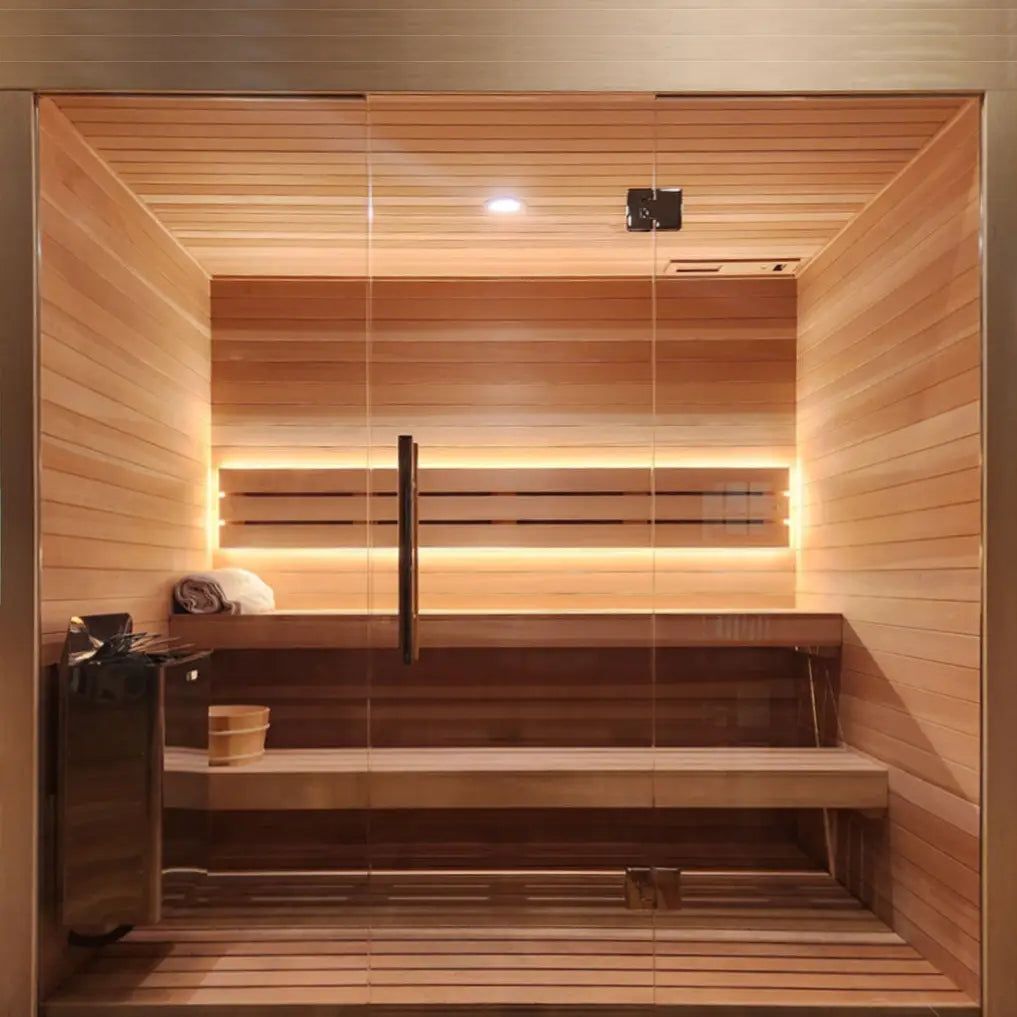 Custom Indoor Sauna Room - 4' x 8' x 8' - Finnish Sauna Builders