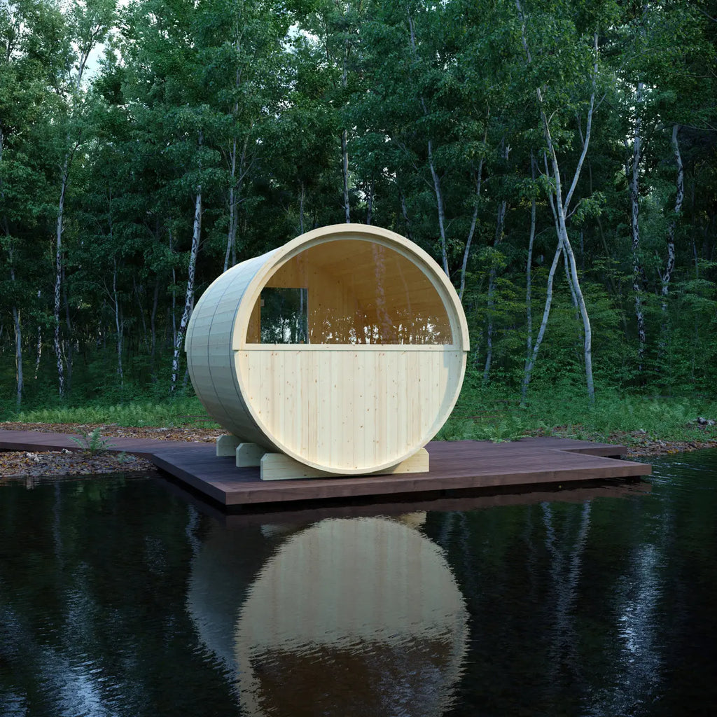 Tampere Finnish Barrel Sauna with WiFi Heater - Finnish Sauna Builders